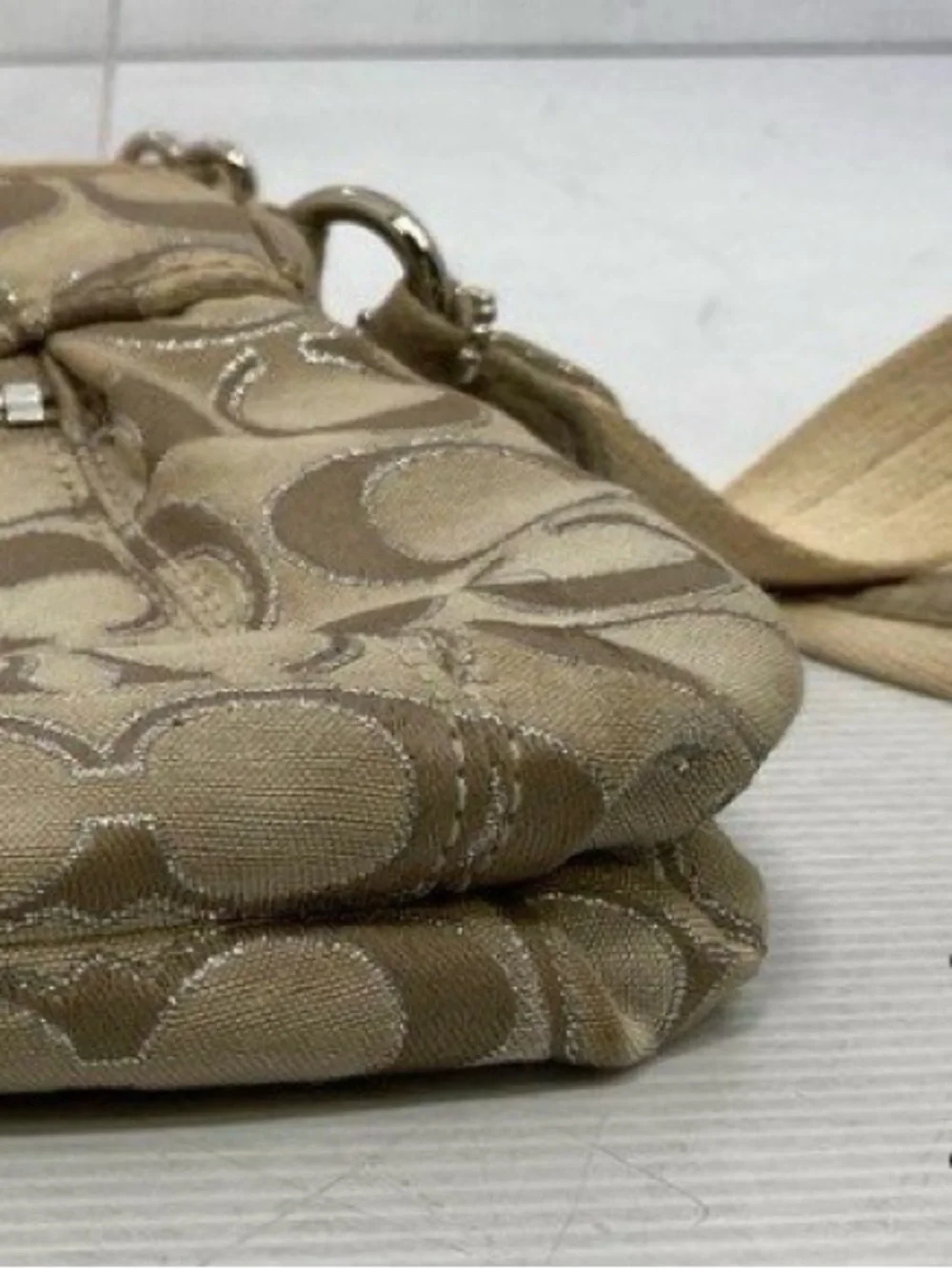 Coach Beige Signature Canvas Crossbody Bag